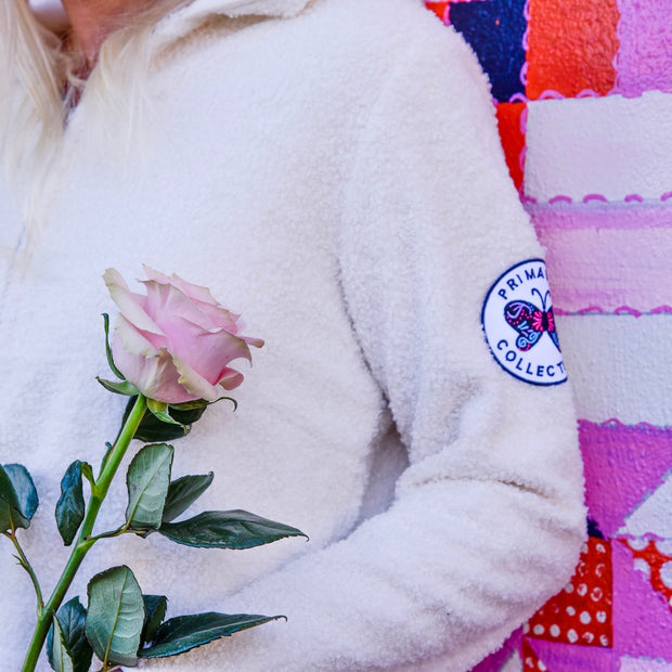 Butterfly patch fleece Off-White (Small - 2 XL)