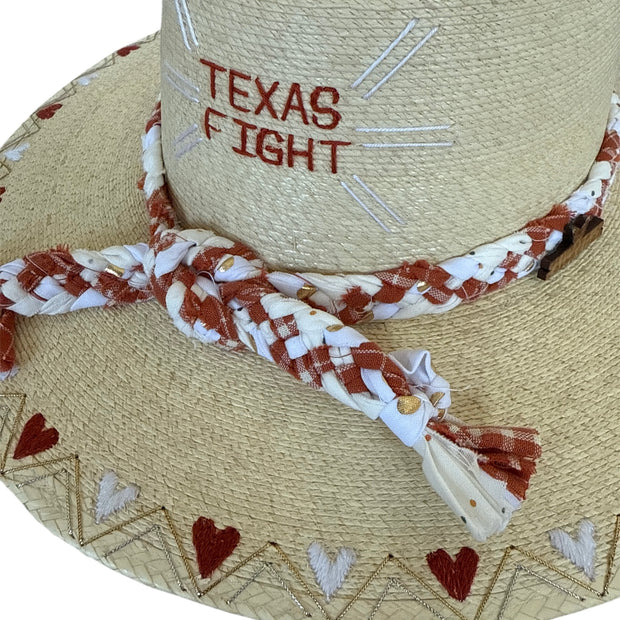 Burnt Orange & White Hearts