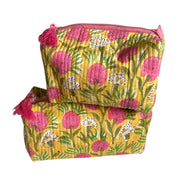 Yellow/Pink cosmetic bag (small)