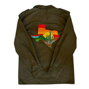 Military Jacket with Texas Sunset (Green)