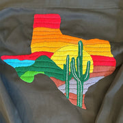 Military Jacket with Texas Sunset (Green)
