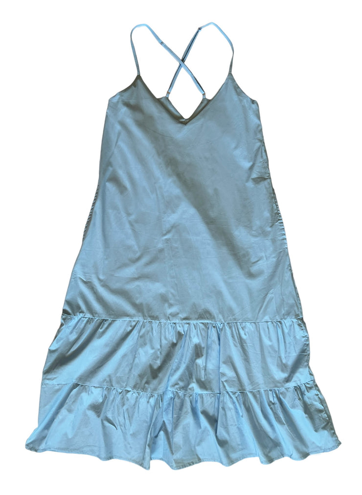 Long Ruffle Dress (Light Blue)