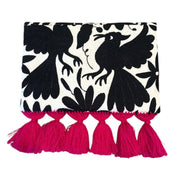 Black/White Otomi Pom Pom Clutch