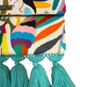 White/Multi Otomi Pom Pom Clutch