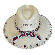 Maroon & White Hearts