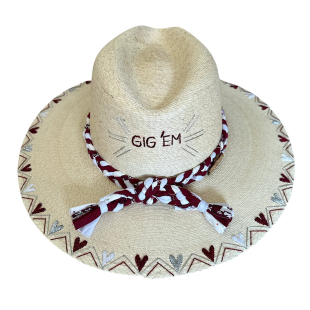 Maroon & White Hearts