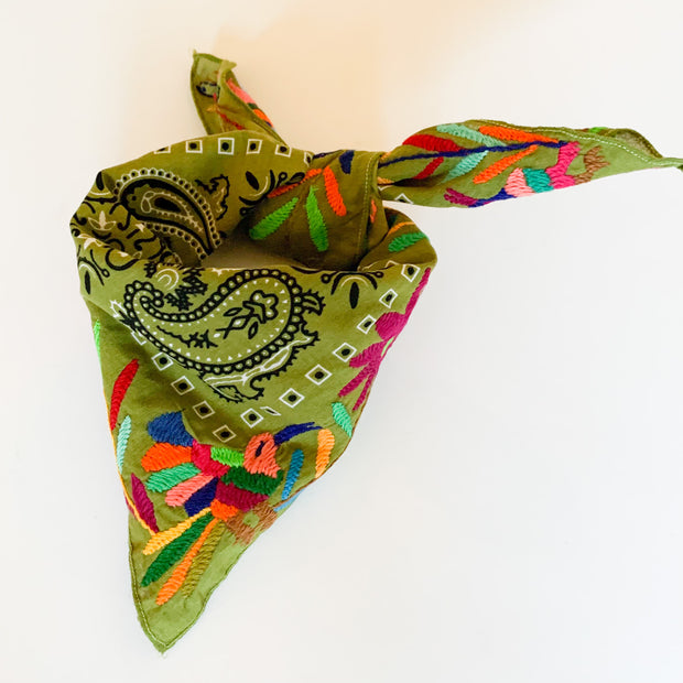 Neck scarf with Otomi Embroidery (Assorted Colors)