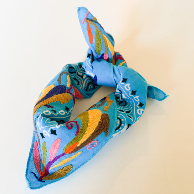 Neck scarf with Otomi Embroidery (Assorted Colors)