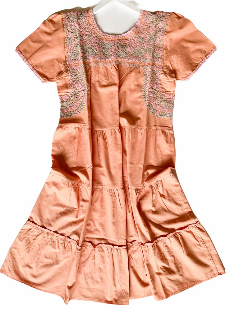 Peach/Blush Ruffle Midi Dress (One Size)