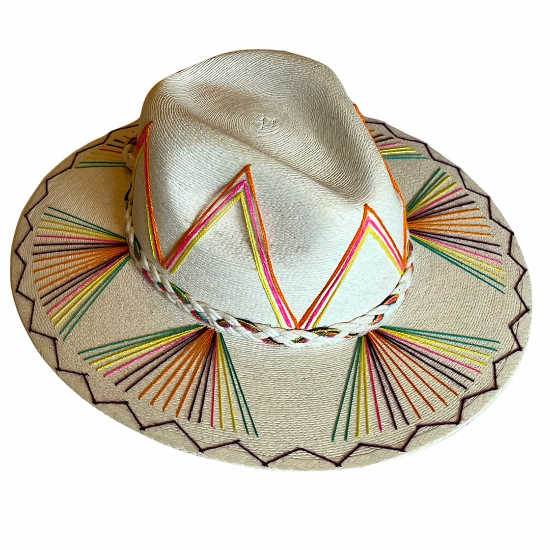 Summer Romero Multicolor Embroidered Straw Hat Comfortable Baby Hat Preorder | Corazon Playero main image 3