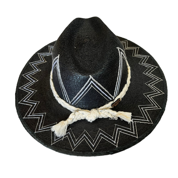 Corazon Playero Hat (Isabella - Silver on Black)