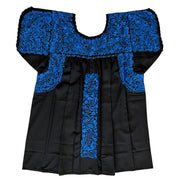 Black/Blue Short Sleeve Blouse (Large/XL)