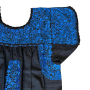 Black/Blue Short Sleeve Blouse (Large/XL)