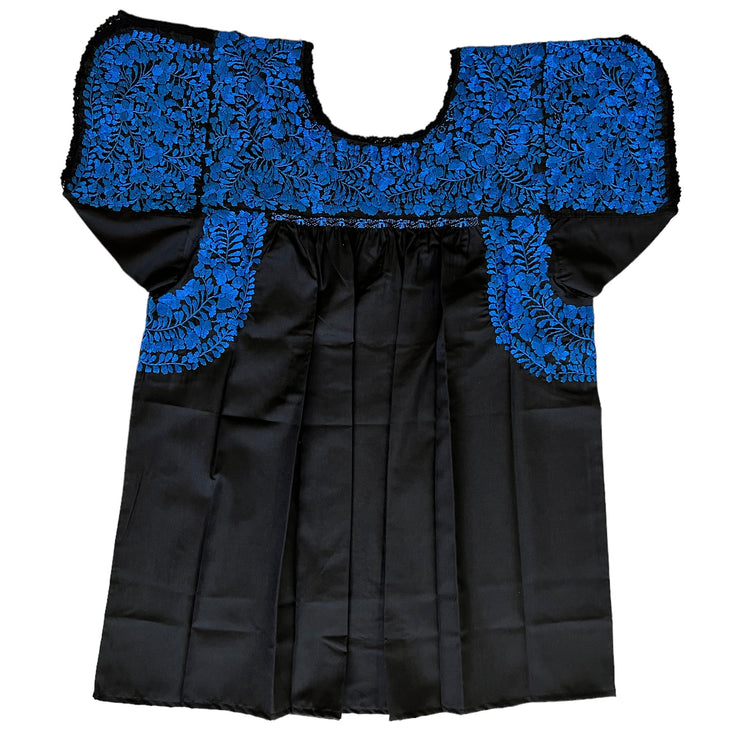 Black/Blue Short Sleeve Blouse (Large/XL)