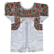 White/Multi Short Sleeve Blouse (Large/XL)