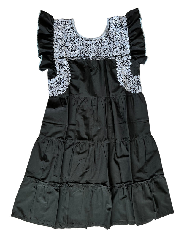 Black/Light Blue Ruffle Dress (One Size)