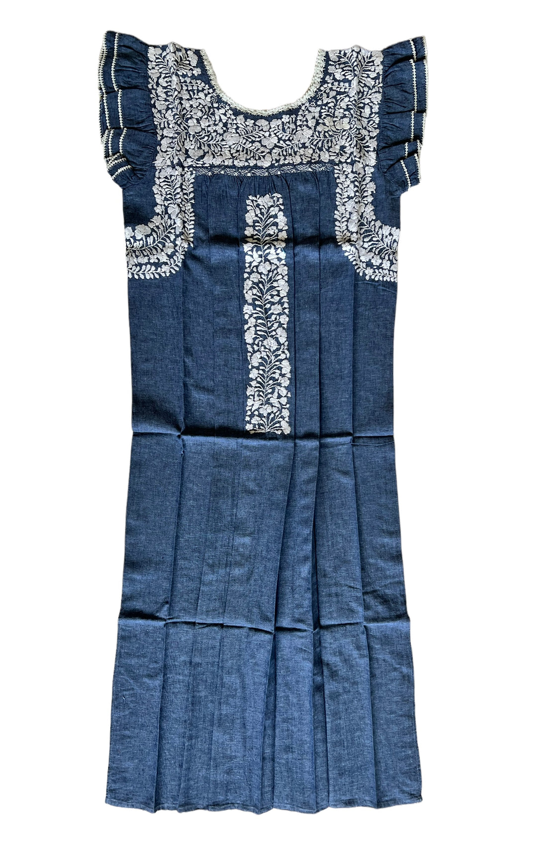 Chambray/White Linen Dress (One Size)